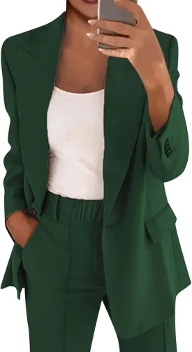 ChicCrate Blazer Sets Women 2 Piece Outfits Dressy Pant Suits Business Casual Outfits Loose Pants Work Clothing