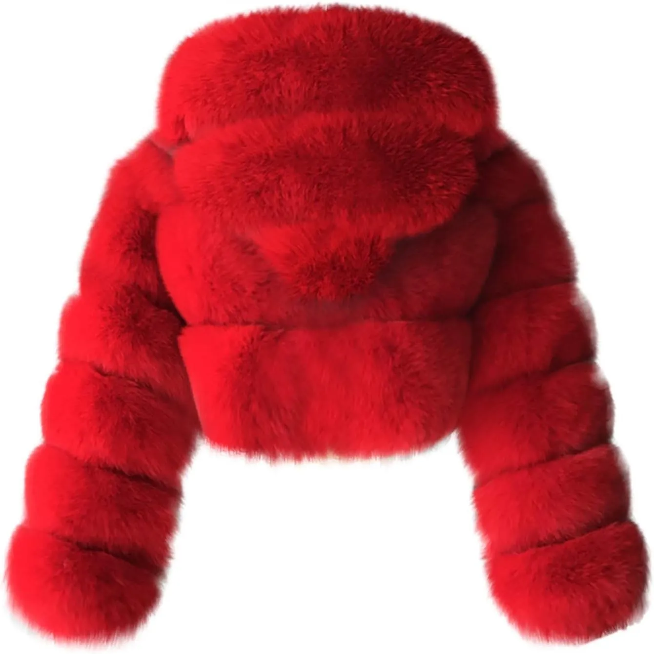 Faux Fur Coat Women with Hood Cropped Bubble Coats Fleece Fuzzy Sherpa Jackets Warm Fluffy Winter Coats Teddy Jackets