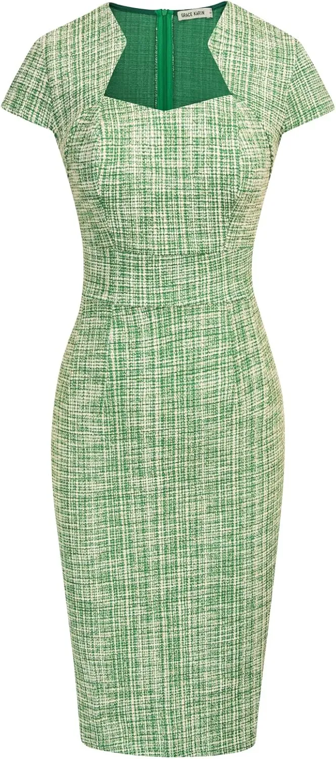 GRACE KARIN Dress Women Pencil Dress Cap Sleeve Pencil Dress