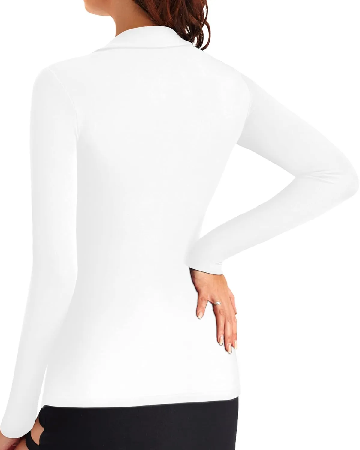 HERLOLLYCHIPS Womens Long Sleeve Short Sleeve Collared Polo Tops V Neck Button Down Fitted Shirts