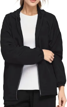 Lightweight Rain Jackets for Women Plain Waterproof Windbreaker Jacket Women Packable Raincoat Rain Coats with Hood