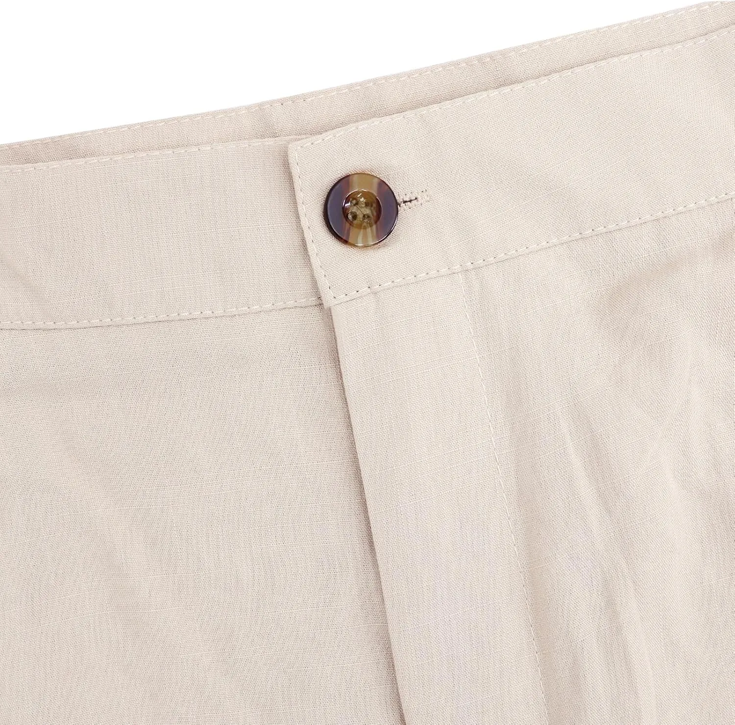 LONGBIDA Men's Linen Pants Lightweight Casual Trouser Yoga Summer Beach Pant