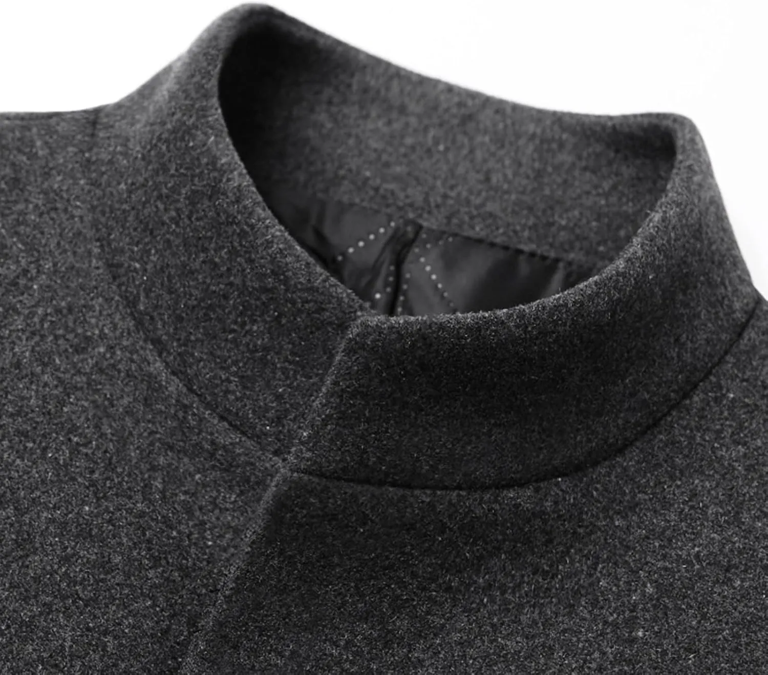 Men's Classic Single Breasted Peacoat Men's Mid-Length Single Breasted Wool Blend Top Coat Long Jacket Overcoat
