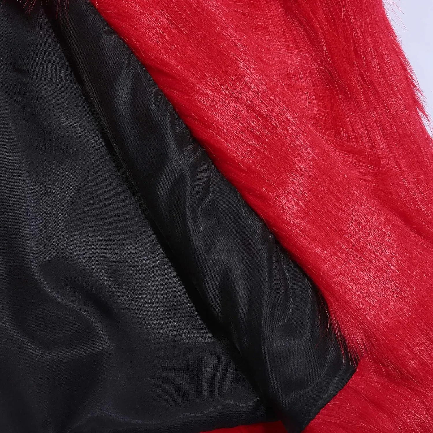 Mens Faux Fur Coat Jacket Mid Winter Warm Thicken Furry Overcoat Solid Color Long Sleeve Fluffy Fur Y2K Outerwear