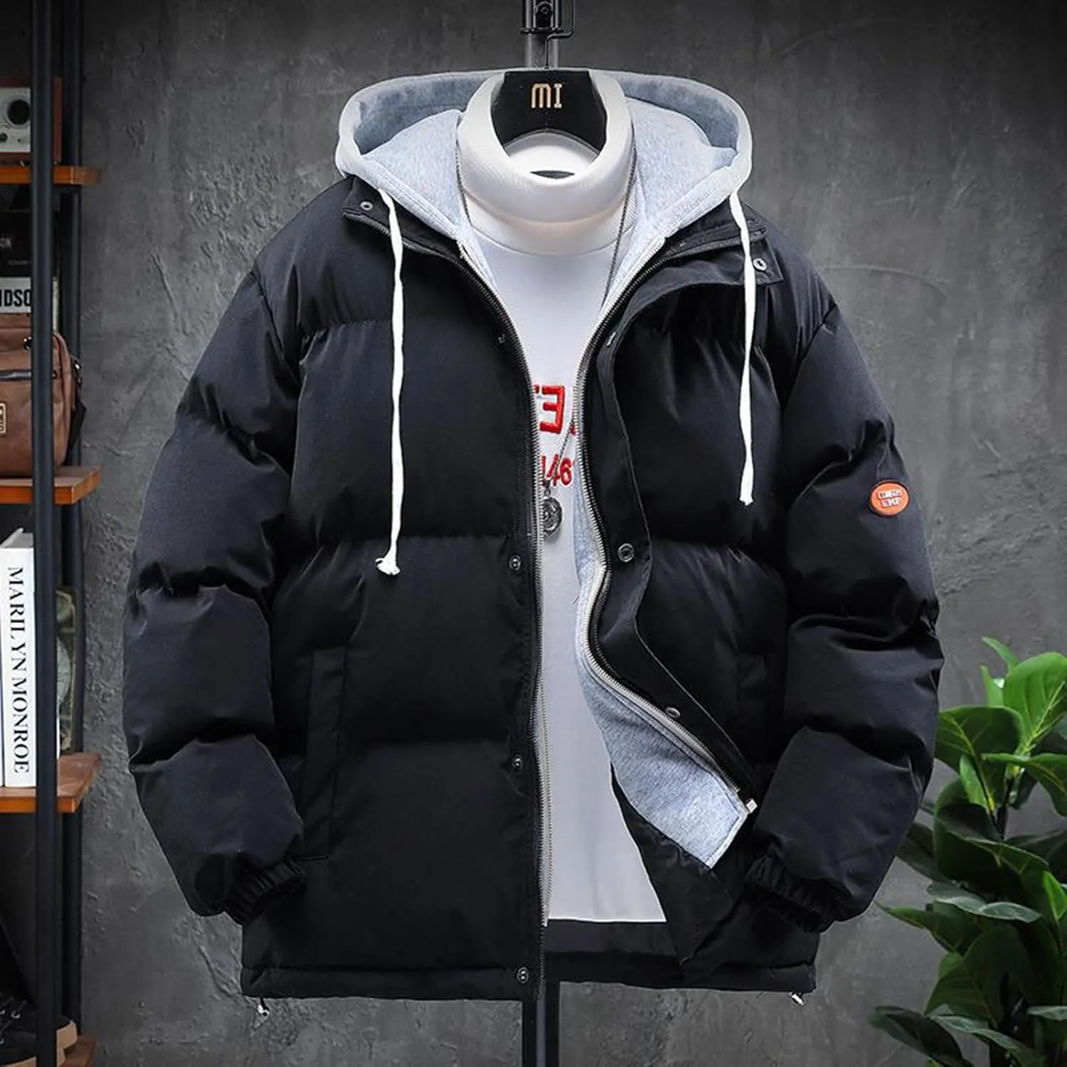 Men's Hooded 2024 Winter Coat Warm Puffer Jacket Thicken Cotton Coat with Removable Hood for Men Plus Size Windproof Outwear