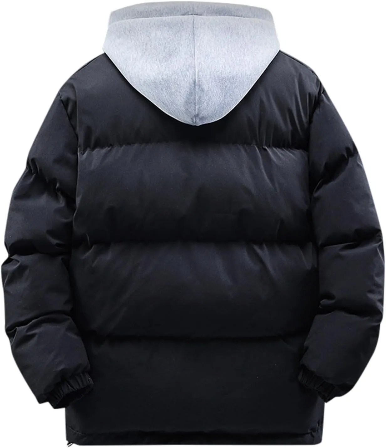 Men's Hooded 2024 Winter Coat Warm Puffer Jacket Thicken Cotton Coat with Removable Hood for Men Plus Size Windproof Outwear