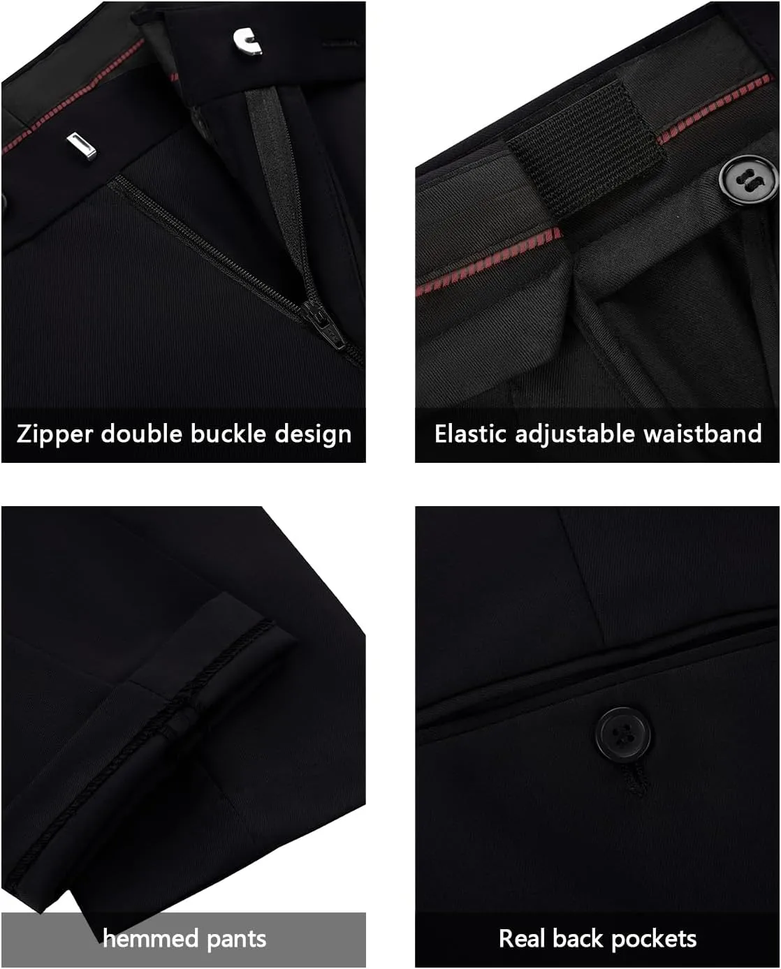 Mens Suits Slim Fit 2 Piece, Solid Blazer Pants Business Suit Set Prom Tuxedo Wedding Suit Jacket Pants Set