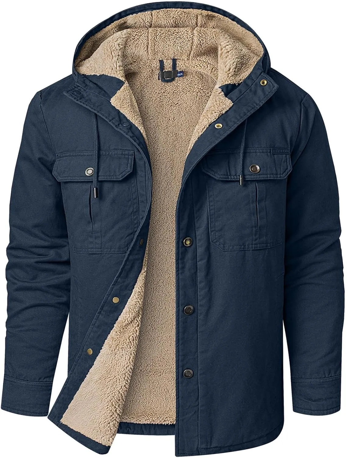 Mens Windproof Jacket 2023 Winter Warm Fleece Lined Mountain Sport Coats for Men Hooded Windbreaker Jackets Outdoor Overcoat