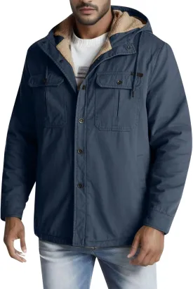 Mens Windproof Jacket 2023 Winter Warm Fleece Lined Mountain Sport Coats for Men Hooded Windbreaker Jackets Outdoor Overcoat