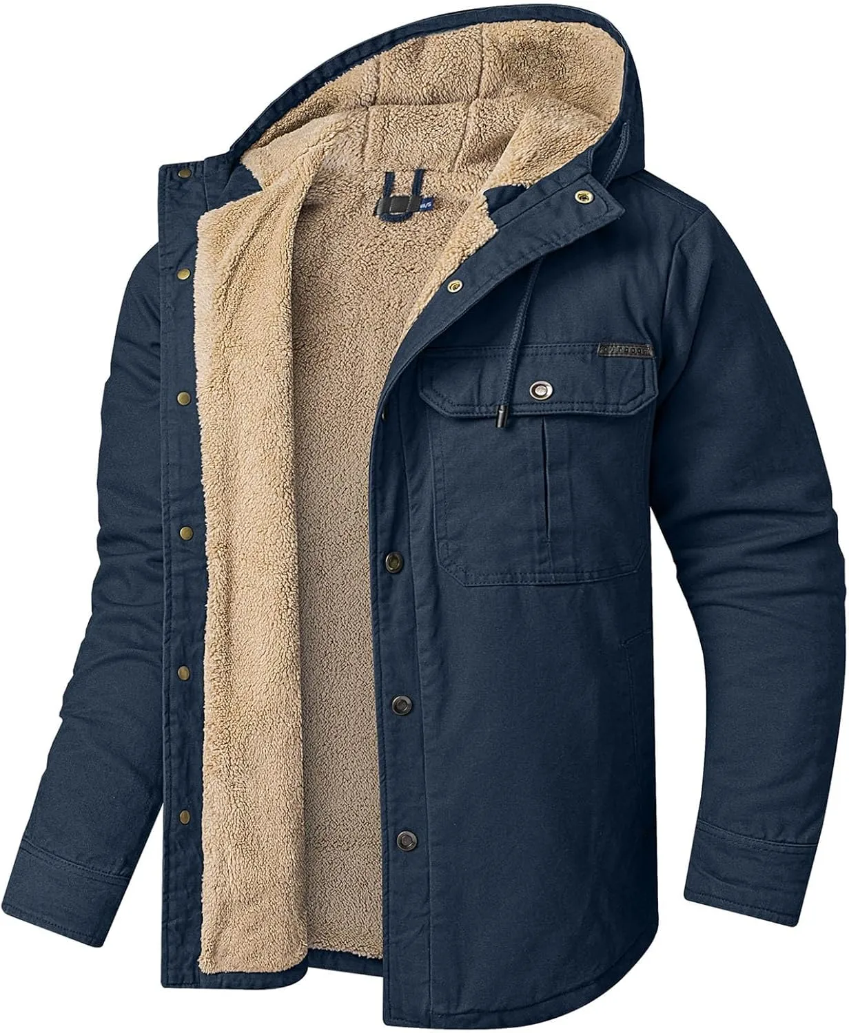 Mens Windproof Jacket 2023 Winter Warm Fleece Lined Mountain Sport Coats for Men Hooded Windbreaker Jackets Outdoor Overcoat