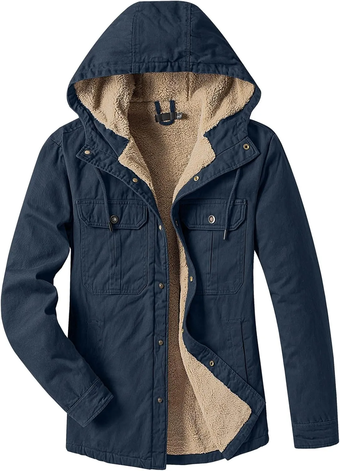 Mens Windproof Jacket 2023 Winter Warm Fleece Lined Mountain Sport Coats for Men Hooded Windbreaker Jackets Outdoor Overcoat