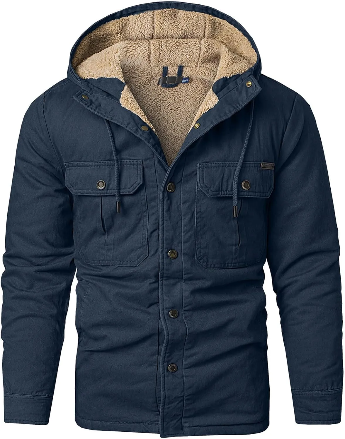 Mens Windproof Jacket 2023 Winter Warm Fleece Lined Mountain Sport Coats for Men Hooded Windbreaker Jackets Outdoor Overcoat