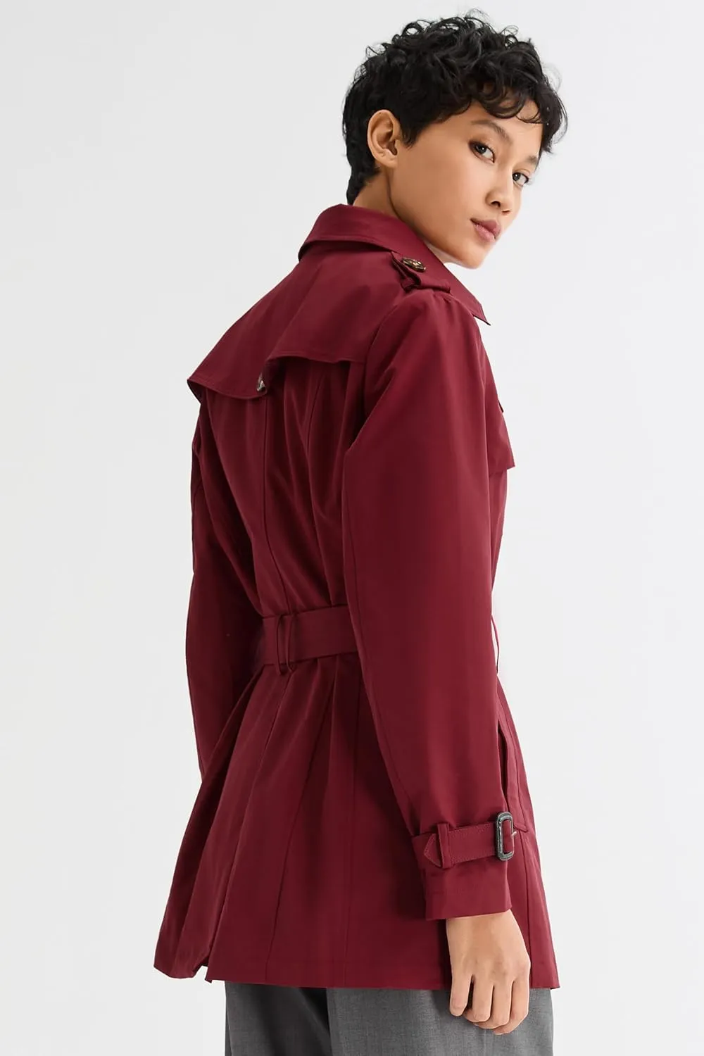 Orolay Women's Double Breasted Trench Coat Windbreaker Jacket with Belt