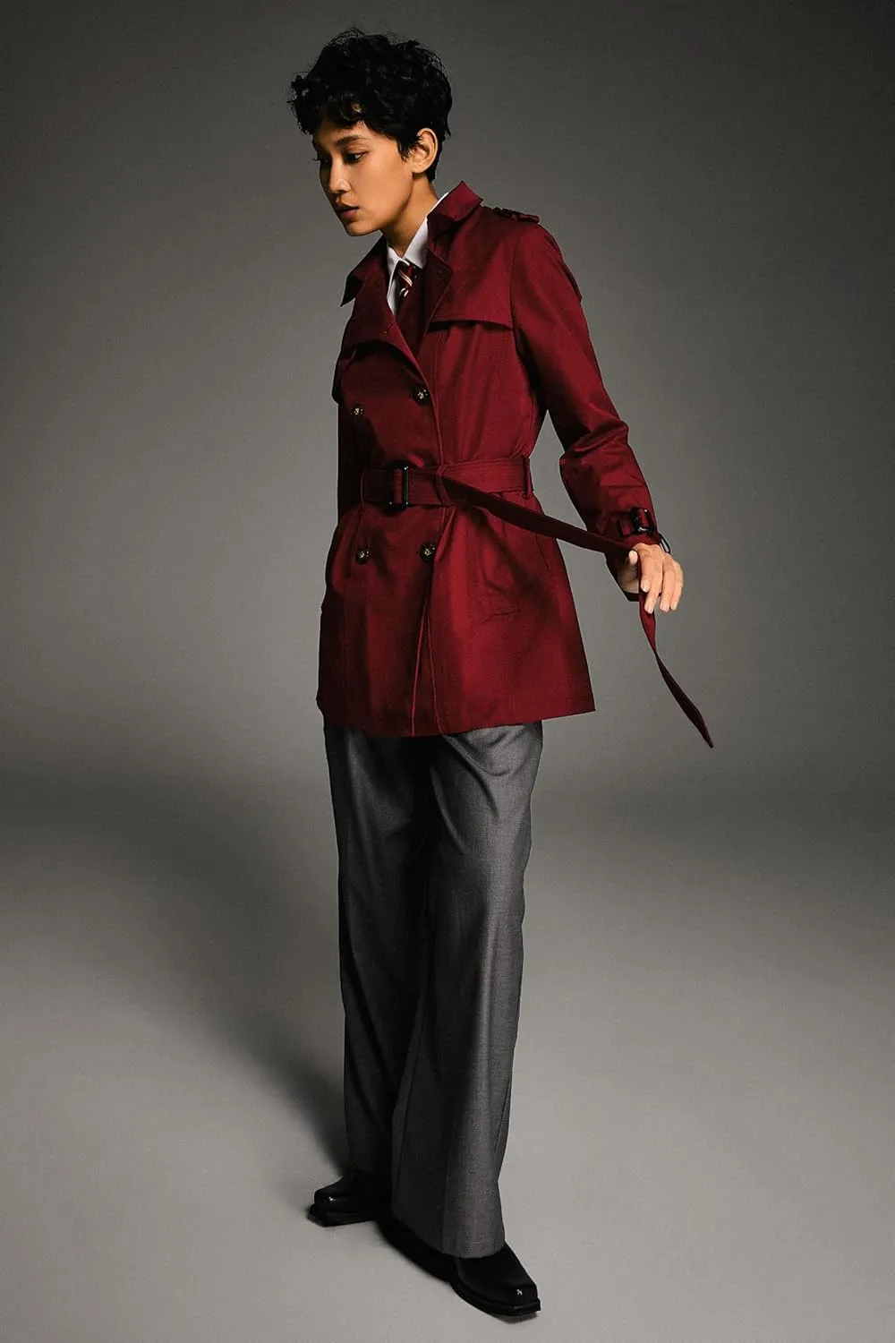 Orolay Women's Double Breasted Trench Coat Windbreaker Jacket with Belt