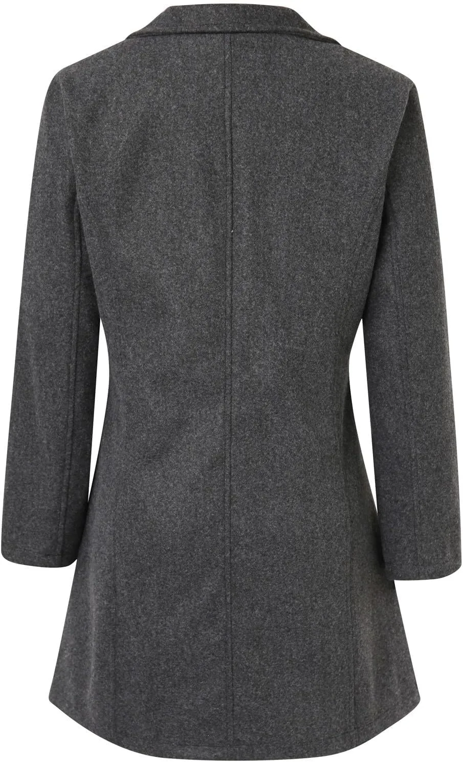 PeQAQ Women's Elegant Blazers Single Breasted Coat Winter Long Sleeve Mid Woolen Overcoat Work Office Pea Jackets Overcoats