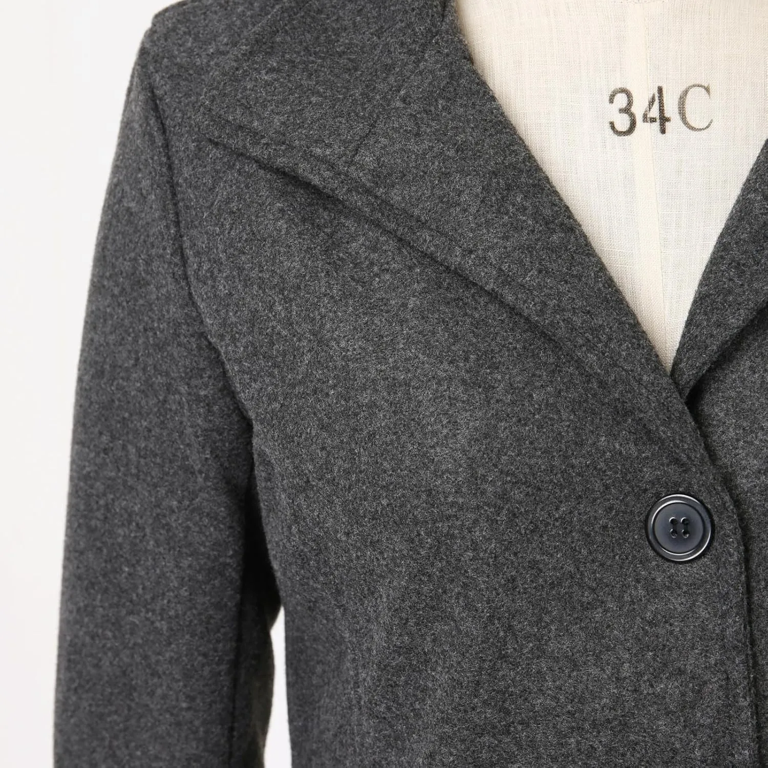 PeQAQ Women's Elegant Blazers Single Breasted Coat Winter Long Sleeve Mid Woolen Overcoat Work Office Pea Jackets Overcoats