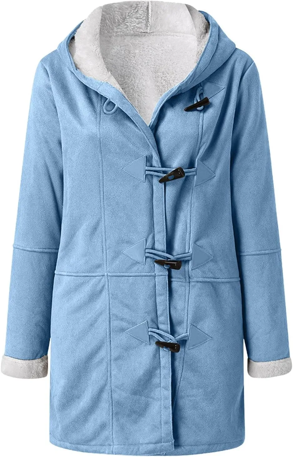Plus Size Winter Coats for Women 2024 Warm Sherpa Fleece Lined Distressed Jackets Hooded Parka Faux Suede Pea Coat Outerwear