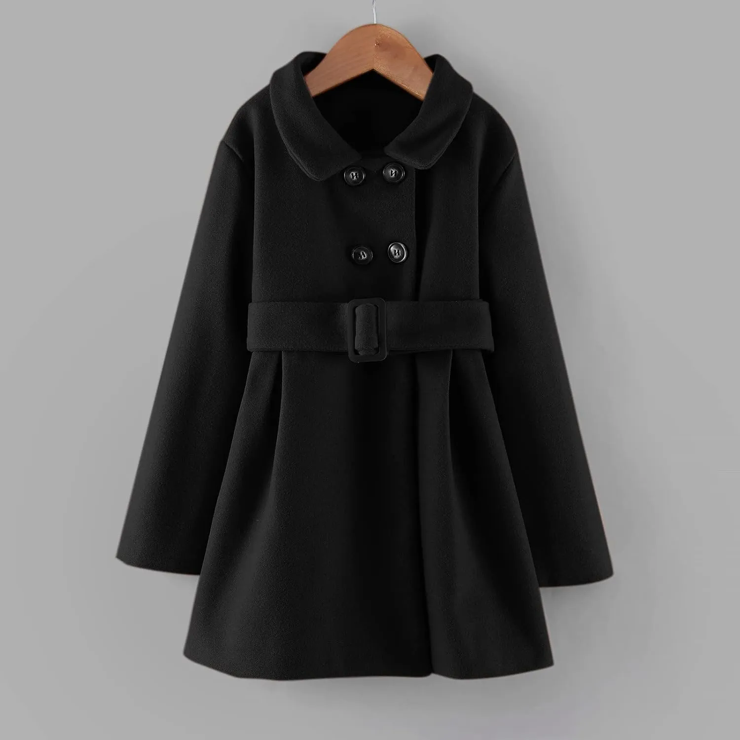 POLG Toddler Baby Girls Classic Wool Blend Coat Winter Double Breasted Trench Coat Outwear Pea Coat Jacket