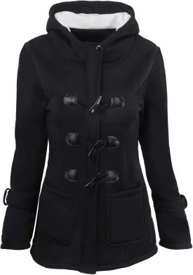 Qeaghou Thick Winter Coats for Women Causal Cute Sherpa Coats Fuzzy Fleece Warm Coats Button Down Long Sleeve Hooded Coat