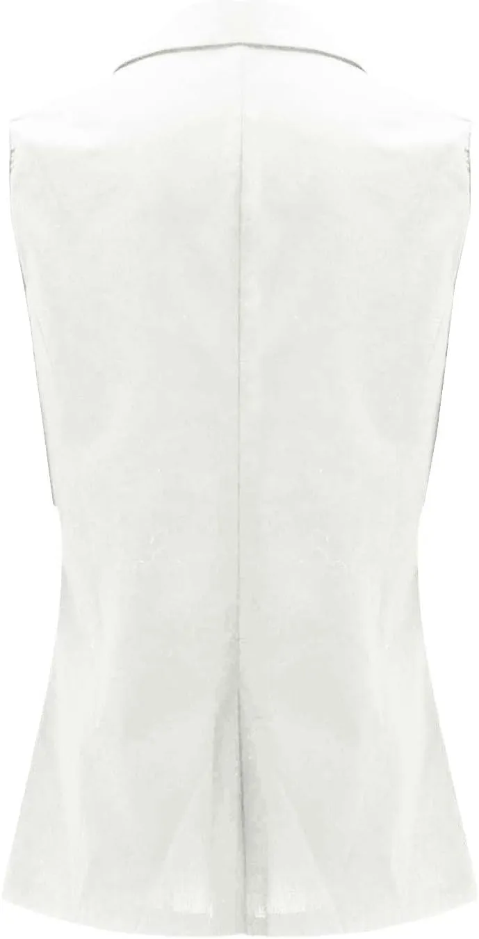 Summer Vest for Women Casual Open Front Sleeveless Blazers Business Lapel Button Suit Vests Loose Work Office Jacket