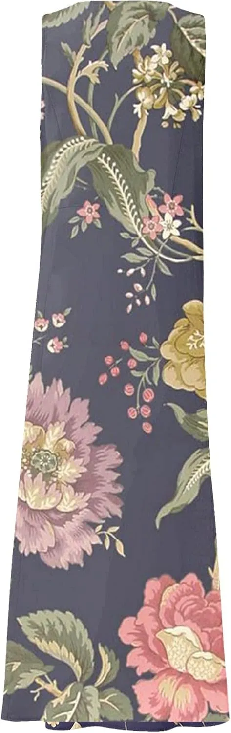 Sundresses for Women 2025 Sleeveless U Neck Boho Dress Floral Print A-Line Sundress Flowy Tank Dress with Pockets