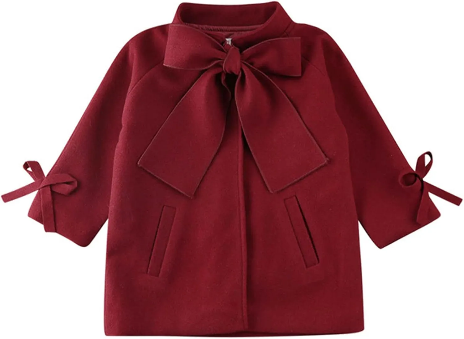 Toddler Girls Trench Coat Long Winter Jacket Kids Girls' Dress Coat Wool Blend Long Peacoat Faux Fur Jacket Outerwear