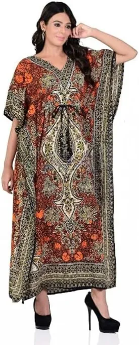 Women's Long Kaftan Dress Maxi Caftan Dress Gown Top Night Dress