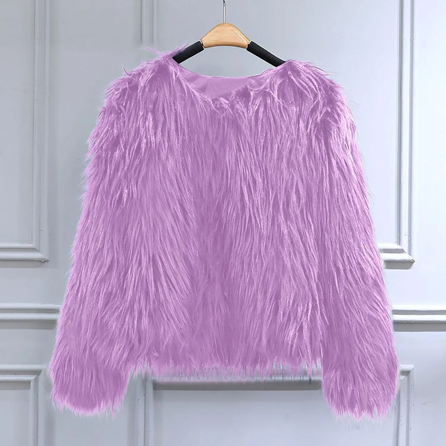 Womens Open Front Faux Fur Cardigan Winter Fashion Oversize Thermal Jackets Casual Long Sleeve Chunky Fuzzy Outwears