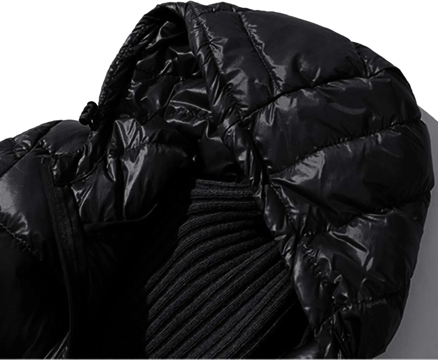 Women's Solid Color Mid Length Hooded Down Jacket with Drawstring Slim Fit Portable Outerwear Warmest Winter for